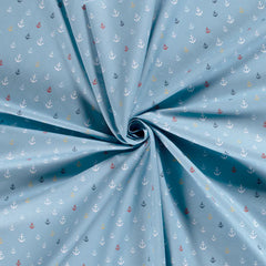 Baumwoll Popeline Nautic Anchor