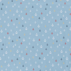 Baumwoll Popeline Nautic Anchor