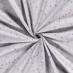 Baumwoll Popeline Nautic Anchor