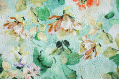 Baumwoll Voile Lochstickerei Aquarell Flower