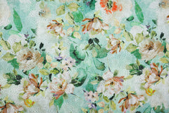 Baumwoll Voile Lochstickerei Aquarell Flower