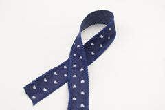 Baumwollband Jeansoptik Herzen