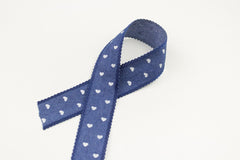 Baumwollband Jeansoptik Herzen