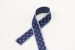 Baumwollband Jeansoptik Punkte