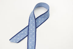 Baumwollband Jeansoptik Punkte