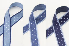 Baumwollband Jeansoptik Punkte