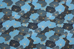 Baumwolljersey Blue Leaves Fräulein von Julie 3928