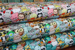 Baumwolljersey Crazy Cute Animals