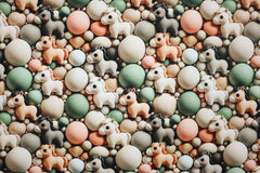 Baumwolljersey Digital Bubble Animals Pony