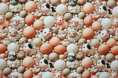 Baumwolljersey Digital Bubble Farmanimals