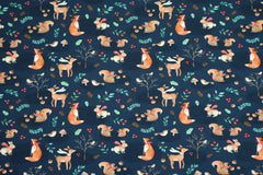 Baumwolljersey Digital Forrest Animals