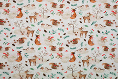 Baumwolljersey Digital Forrest Animals