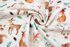 Baumwolljersey Digital Forrest Animals