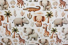 Baumwolljersey Digital Little Safari Animals