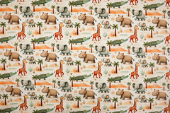 Baumwolljersey Digital Little Safari Animals