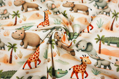 Baumwolljersey Digital Little Safari Animals