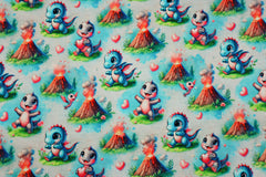 Baumwolljersey Digital Lovely Dinos