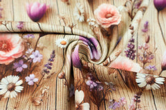 Baumwolljersey Digital Violas Sommergarten