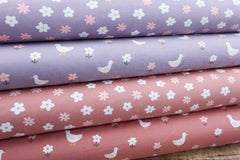 Baumwolljersey Ducks and Flowers GOTS