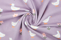 Baumwolljersey Ducks and Flowers GOTS