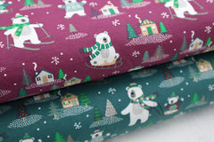 Baumwolljersey Eisbären Winterspaß