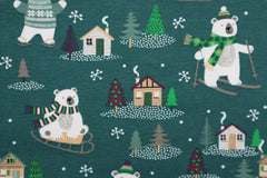 Baumwolljersey Eisbären Winterspaß
