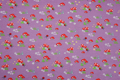 Baumwolljersey Fliegenpilze - helllila