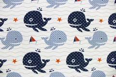 Baumwolljersey Happy Whale Fräulein von Julie 1005