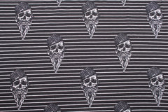 Reststück:1,25 m Baumwolljersey Hipster Skulls Fraeulein von Julie schwarz