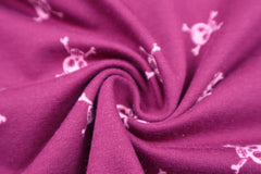 Baumwolljersey Totenköpfe - beere