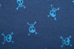 Baumwolljersey Totenköpfe - dunkelblau