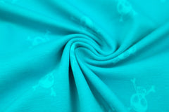 Baumwolljersey Totenköpfe - türkis