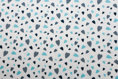 Baumwolljersey Blaue Herzen