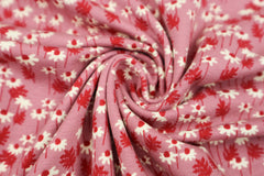 Baumwolljersey Blumenwiese - altrosa