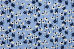 Baumwolljersey Blumenwiese - hellblau