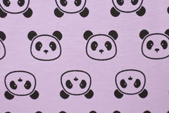 Baumwolljersey Cute Panda - flieder