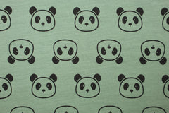 Baumwolljersey Cute Panda - grün