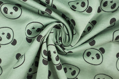Baumwolljersey Cute Panda - grün