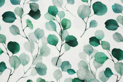 Reststück: 1,30m - Baumwolljersey Eukalyptus Leaves SH