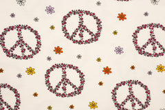 Baumwolljersey Flower Power Peace