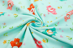 Baumwolljersey Lizenz Glücksbärchis & Blumen
