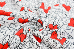 Baumwolljersey Lizenz Minnie Mouse Dots Adorable