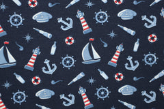 Baumwolljersey Maritimes Flair