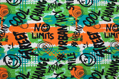 Baumwolljersey No Limits - grün/orange