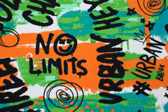 Baumwolljersey No Limits - grün/orange