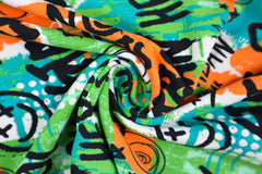 Baumwolljersey No Limits - grün/orange