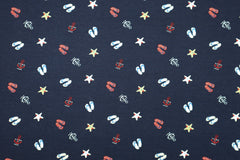 Baumwolljersey Sommer am Meer - dunkelblau