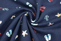 Baumwolljersey Sommer am Meer - dunkelblau