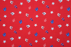 Baumwolljersey Sommer am Meer - rot