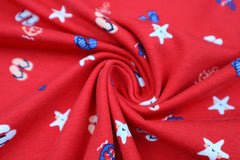 Baumwolljersey Sommer am Meer - rot